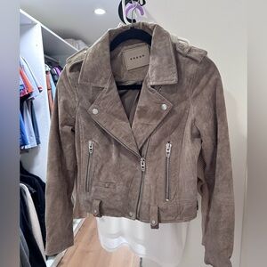 Blanknyc Women’s Suede Moto Jacket in Sand Stoner XS